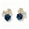 Pendientes Nuevos de Plata S925 para Mujer Otoño e Invierno, Pendientes de Cristal Swarovski Maillard, Pendientes de Alta Gama con un Diseño de Lujo Ligero