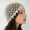 Gorro Tejido Calado con Cuentas Puro Hecho a Mano Transfronterizo para Mujer, Estilo Bohemio, Gorro de Punto Fino y Transpirable