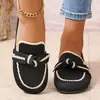 Zapatos planos de mujer sin cordones y punta fina, zapatos planos casuales de talla grande transfronterizos, nueva colección de verano 2026, diseño de malla en bloques de color, modernos