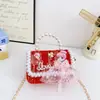 Bolsa Infantil, Pequena Bolsa Cheirosa de Princesa, Carteira da Moda Transfronteiriça para Menina, Bolsa de Mão com Contas, Mini Bolsa Transversal de Ombro