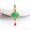 Pingente Dragão Ágata Natural Guan Yu Calcedônia Verde Gelo Colar Dragão Zodíaco Atacado Dropshipping S4011908