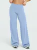 Pantalones de Yoga Europeos y Americanos Transfronterizos de Cintura Alta Levanta Glúteos Adelgazantes Alta Elasticidad Sensación Desnuda Tejido Spandex Caída Pantalones de Pierna Ancha