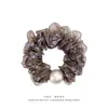 Goma para el pelo de perlas florales estilo coreano para mujer, accesorio para el pelo moderno de alta gama, goma elástica para el pelo de alta elasticidad