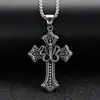 Moda Retro Estilo Europeo y Americano Colgante de Collar Punk para Hombre Europeo y Americano Forma de Calavera Serpiente Cruz Acero de Titanio Collar Venta al por Mayor