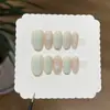 Tao Xilv [Menta Morandi] Fresco de Verão Verde Menta Gradiente Pequenas Estrelas Bolinhas Unhas Vestíveis Feitas à Mão