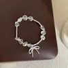 Pulseira de Cristal Branco Irregular Transparente de Verão para Mulheres, Simples, Única, Fashion, Tendência, Versátil, Joia de Pulso para o Dia a Dia