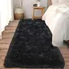 Alfombra de Dormitorio de Lana de Seda Tie-dye de Pelo Largo Alfombra Suave para Mesita de Noche de Dormitorio Felpudo para Suelo de Sala de Estar Venta al por Mayor de Stock Transfronterizo
