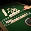 Suporte Empurrador de Mahjong Acrílico Personalizado Modelo Onda Suporte de Exibição de Mahjong Americano Suporte Acrílico Magnético Transparente