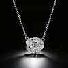 Collar de Camelia de Plata de Ley S925 con Diseño de Rosa Hueca, Doble Cadena, Moissanita, Lujo Ligero, Elegante Collar de Moissanita de Gama Alta
