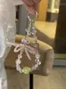 Lanyard para Teléfono Móvil de Bola de Diamante de Fresa Colgante de Bola de Cristal con Cuentas Cadena de Lazo Cadena de Mano Decorativa para Funda de Teléfono Móvil