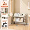 Estantería de almacenamiento para libros de pie, móvil con ruedas, multicapa, para el hogar, almacenamiento de snacks para niños, carrito pequeño, librero simple