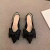 Moda Versátil Estilo Celebridad de Internet Verano 2025 Nuevo Modelo Wanda Liquidación Alto Valor Estilo Francés Sin Espalda Zapatos de Mujer