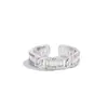 Lujo Ligero, Artesanía Exquisita, Anillo Abierto Completamente de Diamante para Mujer, Estilo Europeo y Americano, Moderno, Versátil, No se Desvanece, Anillos Apilables