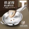 Wok de Titanio Alemán, Sartén de Titanio Real, Sin Recubrimiento, Antiadherente, Wok de Titanio con Patrón de Martillo Escama de Pescado, Sartén para Cocinar en Casa, Apto para Inducción