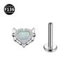 Liga de Titânio F136 Estilo Marquise Zircônia Colorida Borboleta Franja Stud de Osso da Orelha Rosca Interna Zircônia Stud para Lábio Joia para Piercing