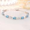 Ametista Céu Azul Cristal Melhor Amiga Prata Pulseira Feminina Estilo K Elegante Nicho Design Popular Presente de Alta Qualidade Tendência