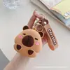 Bolsa de monedas popular de Capibara Llavero Cabeza de silicona Bolsa de almacenamiento para auriculares Bolso colgante Accesorios Regalos pequeños Al por mayor