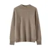 Nuevo Suéter de Lana 100% Doble Capa Engrosado Otoño/Invierno para Mujer Cuello Medio Alto Capa Interior Base Punto Mangas Raglán Suéter de Punto