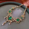 Estilo Palácio Francês Brincos Colar Gota D'água Cravejados com Diamantes Corrente de Clavícula de Luxo Leve Alta Qualidade Conjunto de Joias Versátil da Moda para Mulheres