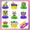 Decorações de Mesa para Festa de Carnaval Bandeiras de Favo de Mel Máscara Conjunto de Suprimentos para Decoração de Festa