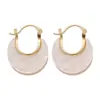 Pendientes de Acetato Blanco Doble Cara en Forma de U, Lujo Accesible, Pendientes de Moda y Versátiles, Exquisitos y de Gama Alta, Pendientes Sencillos de Nicho