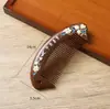 Pente massageador multifuncional de seis bordas de madeira e cinco dentes, pente de cabo longo, sândalo, cinco dedos, cinco dentes, tendão, dentes grandes, pente de madeira fofo