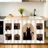 Cortina Cubierta para Gabinete de Gato de Dibujos Animados con Velcro Mágico, Cortina Cubre Gabinete, Cortina para Gabinete de Cocina Estilo Japonés