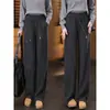 Pantalones casuales rectos nuevos de corte fluido, estilo sencillo para el día a día, hechos a medida, pantalones rectos cálidos versátiles de forro polar para otoño e invierno 2026