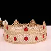 Elegante Corona Dorada y Roja para Hombres y Mujeres Simple Multicolor Redonda Tiara de Rey Reina para Cumpleaños Bodas y Ocasiones Especiales Tocado de Corona de Rey