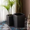 Vaso de Flores Quadrado de Cerâmica Preto Nórdico Criativo Uso Doméstico Vaso Combinado De Chão Extra Grande Sala de Estar Doméstica Pátio