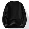 Suéter de Punto Grueso Jacquard con Cuello Redondo para Hombre Primavera Otoño Plus Terciopelo Engrosado Manga Larga Jersey Prendas de Punto Ropa Exterior Casual Top