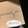 Brincos de Aço Titânio com Strass Doce Flor de Trevo para Mulheres, Clássicos Deslumbrantes Studs de Orelha de Moda de Alta Qualidade, Atacado