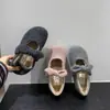 Mocasines Bajos Forrados de Borrego Estilo Otoño e Invierno, Nuevo Estilo de Hada 2025 Zapatos Mary Jane Suaves Franceses con Lazo de Lana