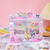 Serie Sanrio Paquete de Pegatinas de 10 Hojas Cuaderno Diario Tarjeta Fotográfica Pegatinas Decorativas Multifuncionales Pegatinas Transparentes de PET de Dibujos Animados