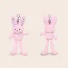 Nuevo Estilo Floral Conejo Dibujo Animado Peluche Llavero Colgante Divertido Mochila Escolar Colgante Pequeño Regalo Venta al por Mayor