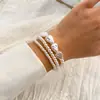 Joias Transfronteiriças Europeias e Americanas, Colar Simples Estilo Francês com Corrente para Clavícula de Pérolas Artificiais, Colar com Pingente de Coração Doce e Cool de Nicho