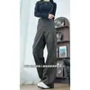 Pantalones casuales personalizados/estilo americano de corte inclinado, ajuste estrecho con ligero acampanado para otoño, adelgazantes y que realzan la altura, versátiles para el trabajo, elásticos, corte recto holgado