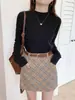 Nova Camada Base Feminina Tricô de Gola Alta Outono Inverno Elegante Camada Interna Preta Suéter de Gola Média Top de Inverno