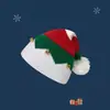 Gorro de Elfo Navideño Transfronterizo con Decoración de Cascabel, Gorro Cálido de Lana Tejida Navideño para Adultos y Niños