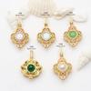 Colgante de jade con incrustaciones de oro antiguo, cloisonné, collar con cierre de seguridad de trébol Ruyi, accesorios de joyería de bricolaje de oro arena