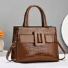 Bolso de Mujer Taizhou Cuero Brillante Patrón de Cocodrilo Bolso de Mano Versátil Bolso para Mamá de Moda Bolso Grande de Hombro Cruzado Bolsos
