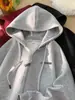 Moletom com Capuz para Homens e Mulheres, Primavera e Outono Americano Pesado Básico Versátil Cardigan com Zíper Jaqueta Nova de Inverno 2024