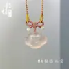 Ágata Calcedônia Natural Padrão Nuvem Pingente Gelo Alta Qualidade Dopamina Branco Rosa Roxo Azul Verde Amarelo Estilo Chinês Retrô Feminino Atacado
