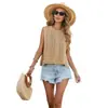 Bestseller de Amazon Sitio Independiente Primavera/Verano 2026 Chal sin Mangas de Color Sólido Suéter de Punto para Mujer Estilo Europeo y Americano Ropa para Mujer Transfronteriza