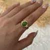 Anillo de Piedra Natural Geométrico Irregular Estilo Maillard de Venta Caliente Transfronterizo Europeo y Americano Anillo de Dedo de Estilo Exótico Personalizado a la Moda