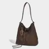 Bolsa Saco Estilo Resort Casual com Sensação Estereoscópica 2025 Nova Costura Grande Capacidade Bolsa de Ombro Tote Bolsa de Praia