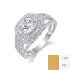 Anillos Personalizados Europeos y Americanos de Moda para Mujer, Anillos de Plata S925 de Alta Calidad, Lujo Accesible con Moissanita que No se Desvanece, Procesamiento Personalizado