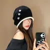 Gorro holgado con estampado de estrellas estilo coreano, cálido para otoño e invierno, para mujer, casual de verano, turbante fino, adelgazante de cara, gorro para el frío