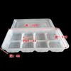 Caja de embalaje de alimentos tipo blíster de polipropileno, bandeja pequeña tipo jaula, bollos desechables, fondo verde, grupo interior, embalaje para pastel de calabaza