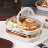 Caixa de piquenique portátil para chá da tarde caixa de presente ins caixa de presente sobremesa bolo passeio de primavera acampamento Bento embalagem com compartimentos de bolha caixa
